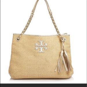 Tory Burch Woven straw bag.